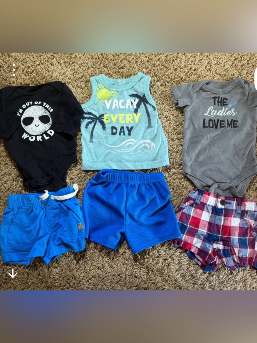 Baby Summer Outfit Bundle - Aqua, Blue, Gray & Plaid 0-3 months